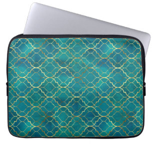 Golden Emerald Geometry Laptop Fodral
