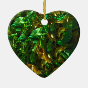 Golden Emerald Heart Ornament