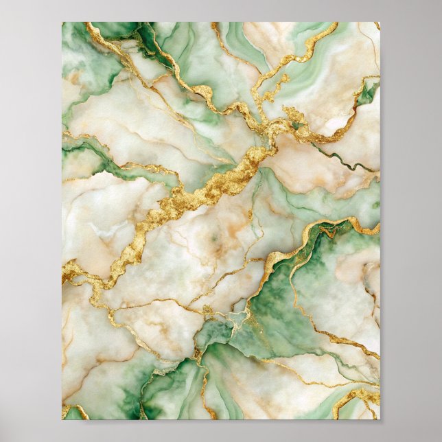 Golden Emerald Marble Poster (Framsidan)