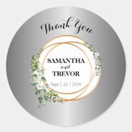 Golden Enchantment: Personlig Botanical Sticker Runt Klistermärke