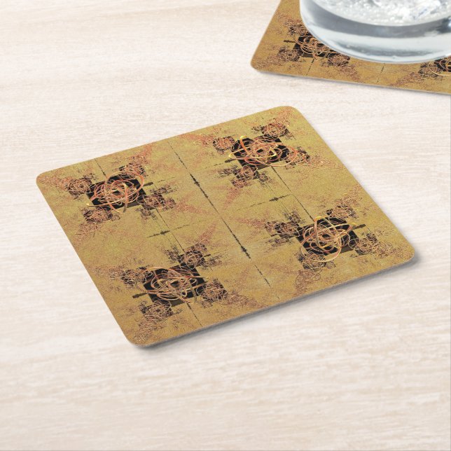 Golden Entanglement Underlägg Papper Kvadrat (Vinklad)