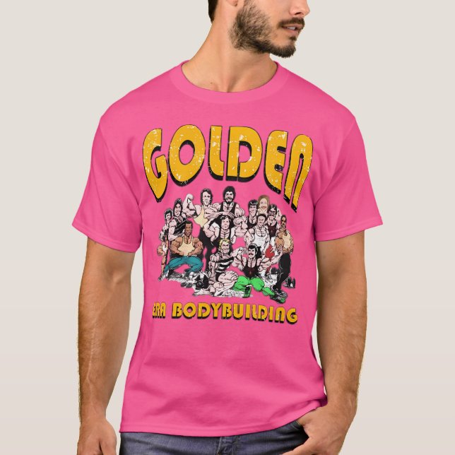 Golden Era Bodybuilding Caricature T Shirt (Framsida)