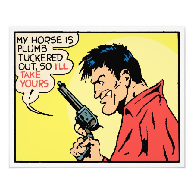 Golden Era Cowboy Cool • Outlaw Western Pop Art Fototryck (Framsidan)