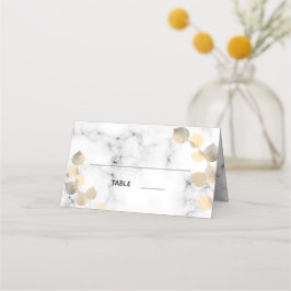 Golden eucalyptus foliage marmor bröllop placeringskort