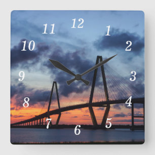 Golden Evening vid Arthur Ravenel Wall Clock Fyrkantig Klocka