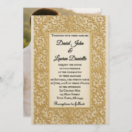 Golden Ever After Photo Wedding Invitation Inbjudningar