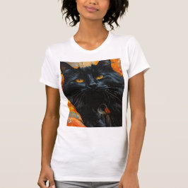 Golden-Eyed Midnight Cat T Shirt