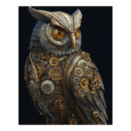 Golden-Eyed Steampunk Owl Fototryck