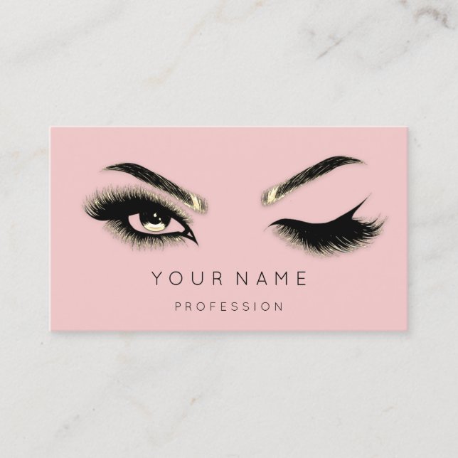Golden Eyelash Brows Microblading QRCODE Ro Visitkort (Framsida)