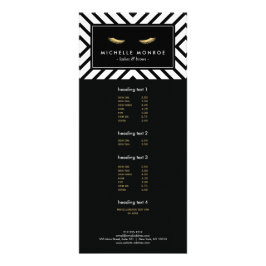 Golden Eyelash med Mod Black and White Mönster Reklamkort