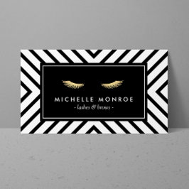 Golden Eyelash med Mod Black and White Mönster Visitkort