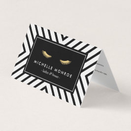 Golden Eyelash Mod Mönster Salon-eftervård Visitkort