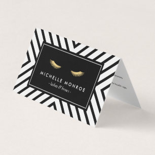 Golden Eyelash Mod Mönster Salon-eftervård Visitkort
