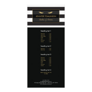 Golden Eyelash with Black and White Rand Reklamkort