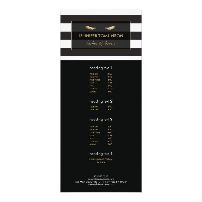 Golden Eyelash with Black and White Rand Reklamkort (Framsidan)