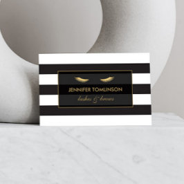 Golden Eyelash with Black and White Rand Visitkort