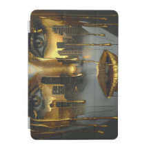 Golden Face Surrealist City Urban Digital Art