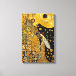 Golden Fairy Dream i Klimt-Inspired Fantasy Canvastryck