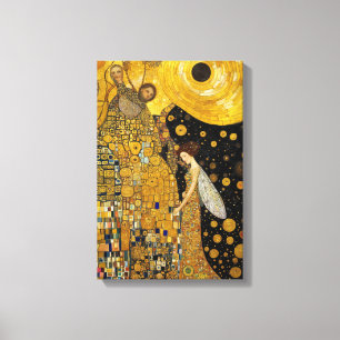 Golden Fairy Dream i Klimt-Inspired Fantasy Canvastryck