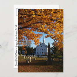Golden Fall Foliage/Church & Cemetery 2 Postcard Inbjudningar