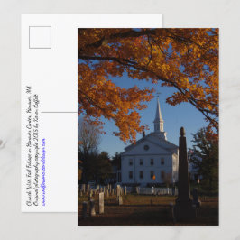 Golden Fall Foliage / Church & Cemetery Postcard Inbjudningar