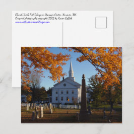 Golden Fall Foliage View of Church from Cemetery Vykort