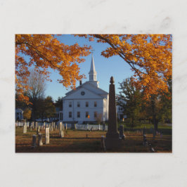 Golden Fall Foliage View of Church from Cemetery Vykort