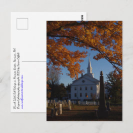 Golden Fall Foliage View of Church from Cemetery Vykort