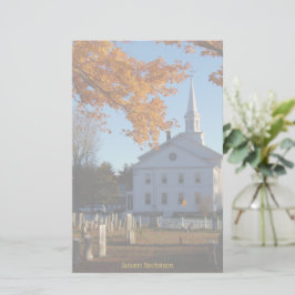 Golden Fall Foliage with Church and Cemetery Brevpapper