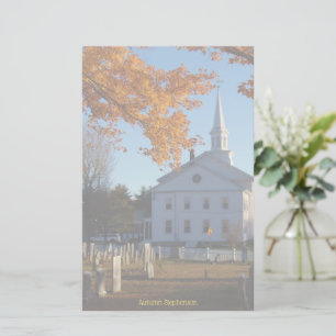 Golden Fall Foliage with Church and Cemetery Brevpapper