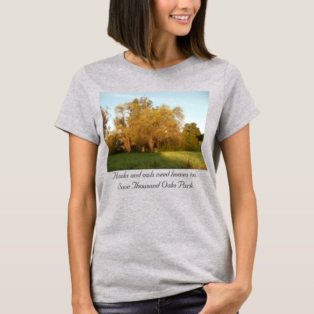Golden fall Thousand Oaks Park träd T Shirt (Framsida)
