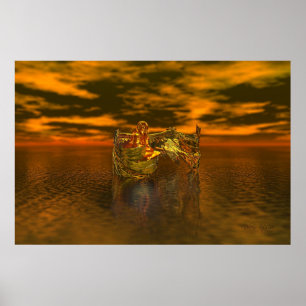 Golden Fantasy Angel Poster