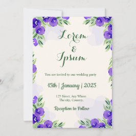 Golden Färg Simple bröllopsinbjudningskort Inbjudningar