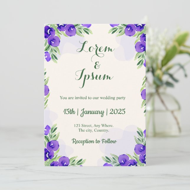 Golden Färg Simple bröllopsinbjudningskort Inbjudningar (Stående Fram)