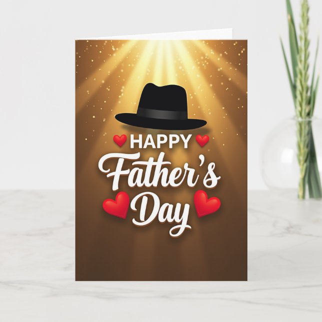 Golden Fathers Day Glow-kort Kort (Framsida)