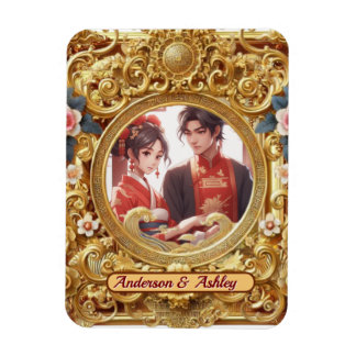 Golden Faux Chinese Carving Ram Magnet