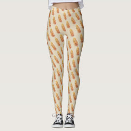 Golden Feather Art Anpassningsbar Leggings