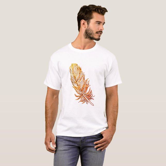 Golden Feather Art Basic T-Shirt (Hel framsida)