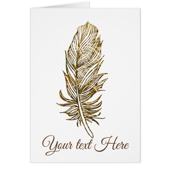 Golden Feather Art-vykort Hälsningskort (Framsidan)