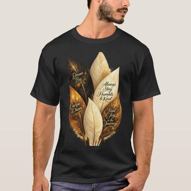 Golden Feather Estetisk Tee ya (Framsida)