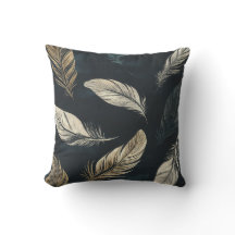 Golden Feather Mönster Pillow