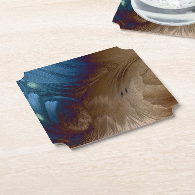 Golden Feathers Underlägg Papper (Vinklad)