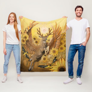 Golden Feilds Mule Hjort Fleecefilt