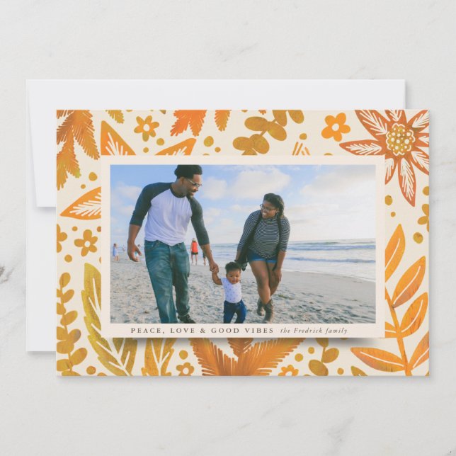 Golden Festive Botanical Helgdag Photo jul (Framsida)