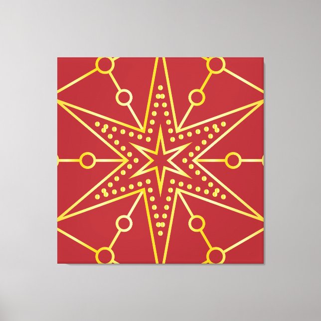 Golden Festive Starry Canvastryck (Framsida)