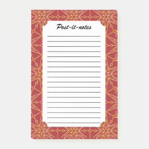 Golden Festive Starry Post-it Block
