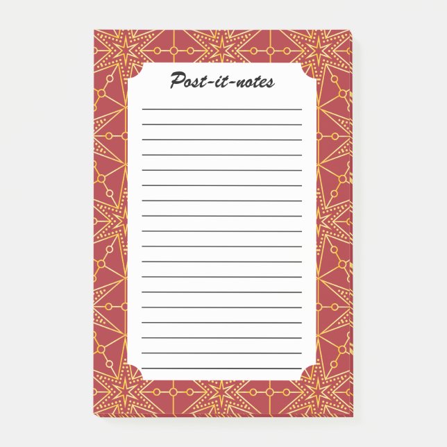 Golden Festive Starry Post-it Block (Framsida)