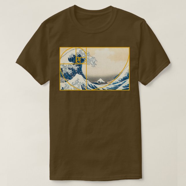 Golden Fibonacci Wave T Shirt (Design framsida)