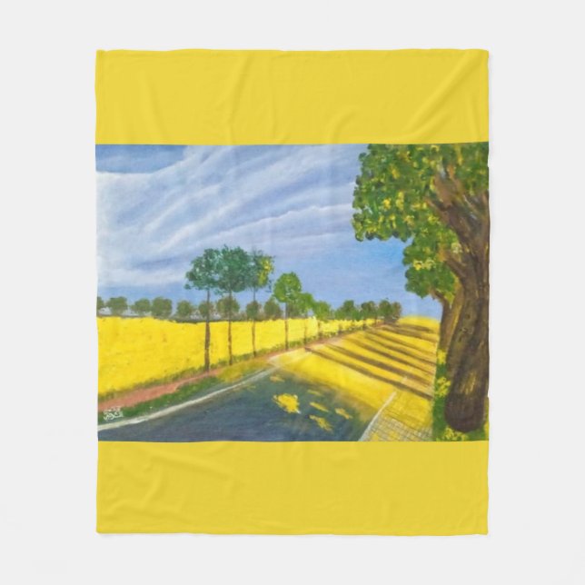 Golden Fields and Path Fleecefilt (Framsidan)