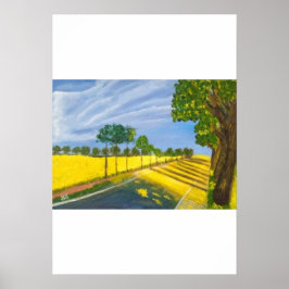 Golden Fields and Path Poster